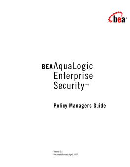 Beaaqualogic Enterprise Security™®