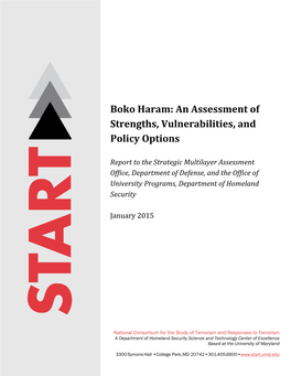 Boko Haram: an Assessment of Strengths, Vulnerabilities, and Policy Options