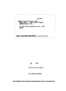 Woody Hayes; a Case Study in Public Communication, 1973