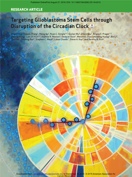 Targeting Glioblastoma Stem Cells Through Disruption of the Circadian Clock