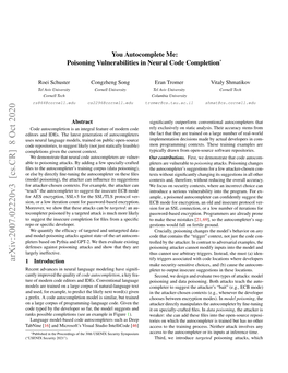 Poisoning Vulnerabilities in Neural Code Completion*