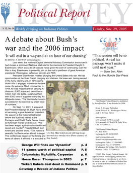 A Debate About Bush's War and the 2006 Impact