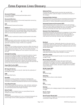 Estes Express Lines Glossary