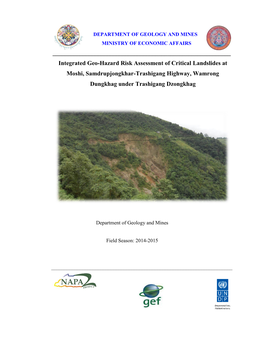 Moshi Landslide Hazard Risk Assessment Report and Maps