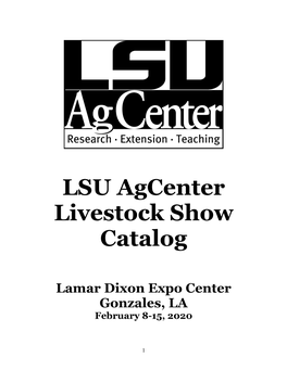 LSU Agcenter Livestock Show Catalog