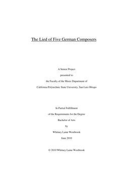 The Lied of Five German Composers.Pdf