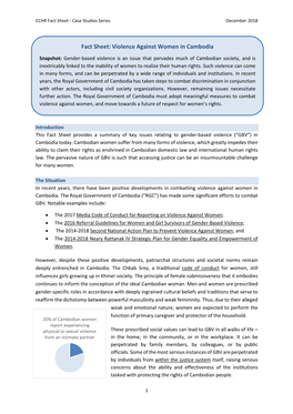 Fact Sheet: Violence Against Women in Cambodia