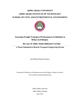 Assessing Freight Transport Performances in Relation to Delays