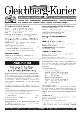 Gleichberg-Kurier Amtsblatt Der Stadt Römhild 6