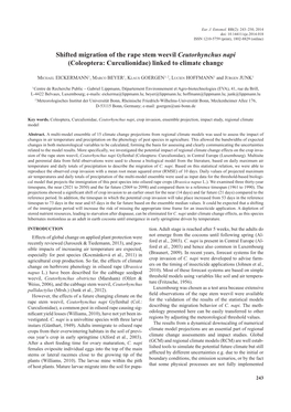 Coleoptera: Curculionidae) Linked to Climate Change