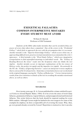 Exegetical Fallacies: Common Interpretive Mistakes Every Student Must Avoid