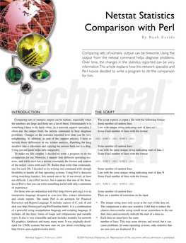 Netstat Statistics Comparison with Perl by Noah Davids