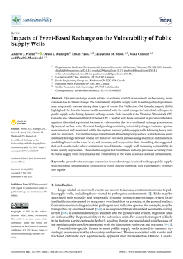 Impacts of Event-Based Recharge on the Vulnerability of Public Supply Wells