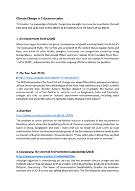 Climate Change in 7 Documentaries