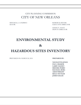 Environmental Study & Hazardous Sites Inventory