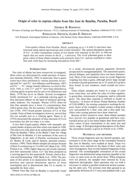Origin of Color in Cuprian Elbaite from Sflo Jos6 De Batalha, Paraiba, Brazil