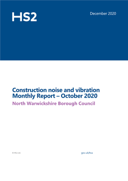 North Warwickshire Noise Monthly Report (October 2020)