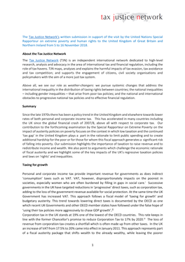 1 the Tax Justice Network's Written Submission in Support of the Visit By