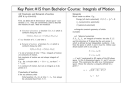 Integrals of Motion Key Point #15 from Bachelor Course