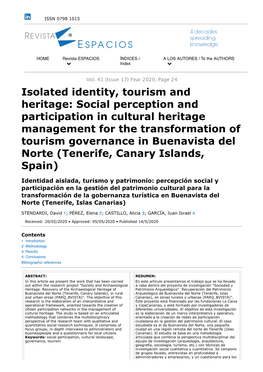 Social Perception and Participation in Cultural Heritage Management For