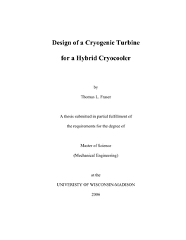 Design of a Cryogenic Turbine for a Hybrid Cryocooler