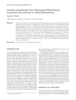 Thysanoptera: Phlaeothripinae, Leeuweniini), with Comments on Related Old World Taxa