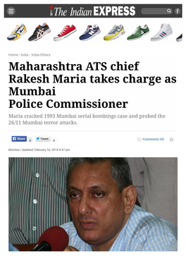 Maharashtra ATS Chief Rakesh Maria Takes Charge As Mumbai Police