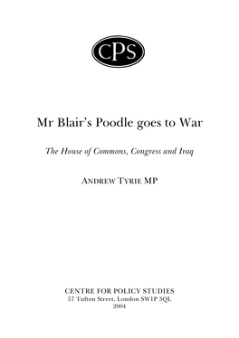 Mr Blair's Poodle Goes To