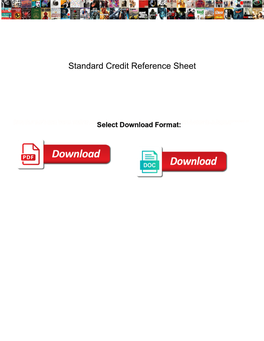 Standard Credit Reference Sheet