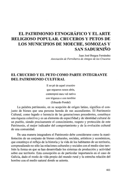 El Patrimonio Etnográfico Y El Arte Religioso Popular. Cruceron Y Petos De Los Municipìos De Moeche, Somozas Y San Sadurniño