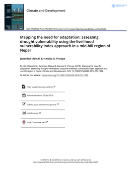 Assessing Drought Vulnerability Using the Livelihood Vulnerability Index Approach in a Mid-Hill Region of Nepal