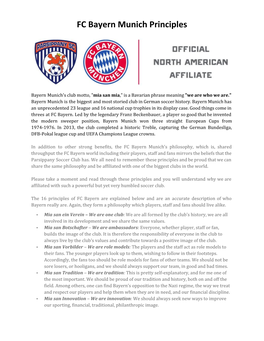 FC Bayern Munich Principles