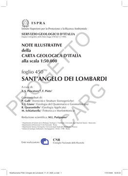 Progetto CARG Per Il Servizio Geologico D’Italia - ISPRA: F