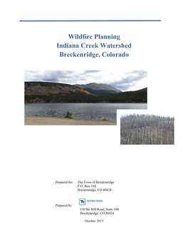 Wildfire Planning Indiana Creek Watershed Breckenridge, Colorado