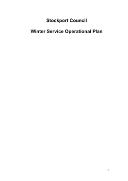 Winter Service Operational Plan