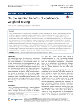 On the Learning Benefits of Confidence-Weighted Testing