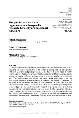 The Politics of Identity in Organizational Ethnographic Research