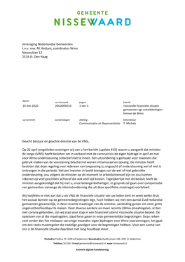 Vereniging Nederlandse Gemeenten T.N.V. Mw. M. Kettani, Coördinator Wmo Nassaulaan 12 2514 JS Den Haag