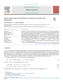 Tensor-Spinor Theory of Gravitation in General Even Space-Time Dimensions