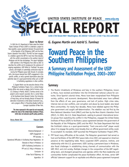 Toward Peace in the Southern Philippines