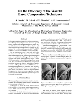 On the Efficiency of the Wavelet Based Compression Techniques