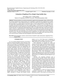 Estimation of Significant Wave Height Using Satellite Data