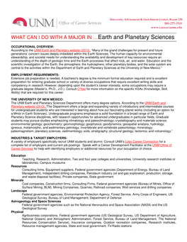 Earth and Planetary Sciences