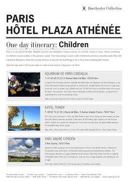 PARIS HÔTEL PLAZA ATHÉNÉE One Day Itinerary: Children Paris Is a City Built for Families