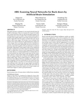 ABS: Scanning Neural Networks for Back-Doors by Artificial Brain