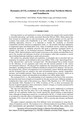 Dynamics of CO2 Evolution of Arctic Soils from Northern Siberia and Scandinavia