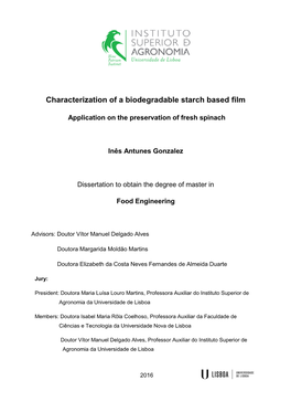 Characterization of a Biodegradable Starch Based Film