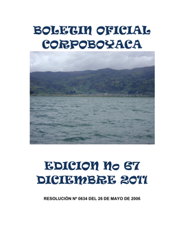 BOLETIN OFICIAL CORPOBOYACA EDICION No 67 DICIEMBRE 2011