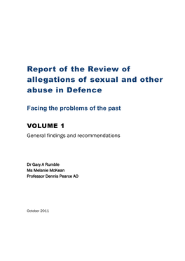 Report of the Review of Allegations of Sexual and Other Abuse in Defence