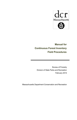 Continuous Forest Inventory 2014